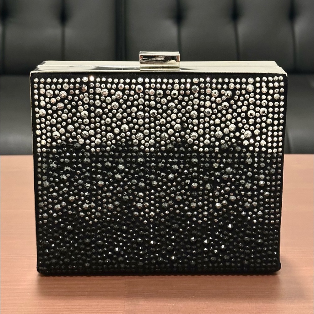 ALDO Black Rhinestone Box Clutch – Like New